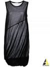 Bubble Knit Sleeveless Midi Dress Black - HELMUT LANG - BALAAN 2