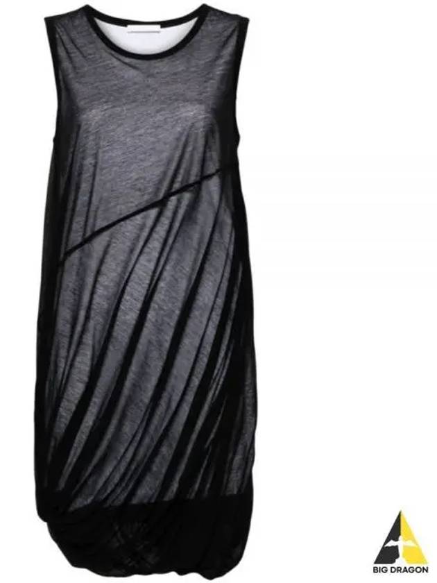 Bubble Knit Sleeveless Midi Dress Black - HELMUT LANG - BALAAN 2