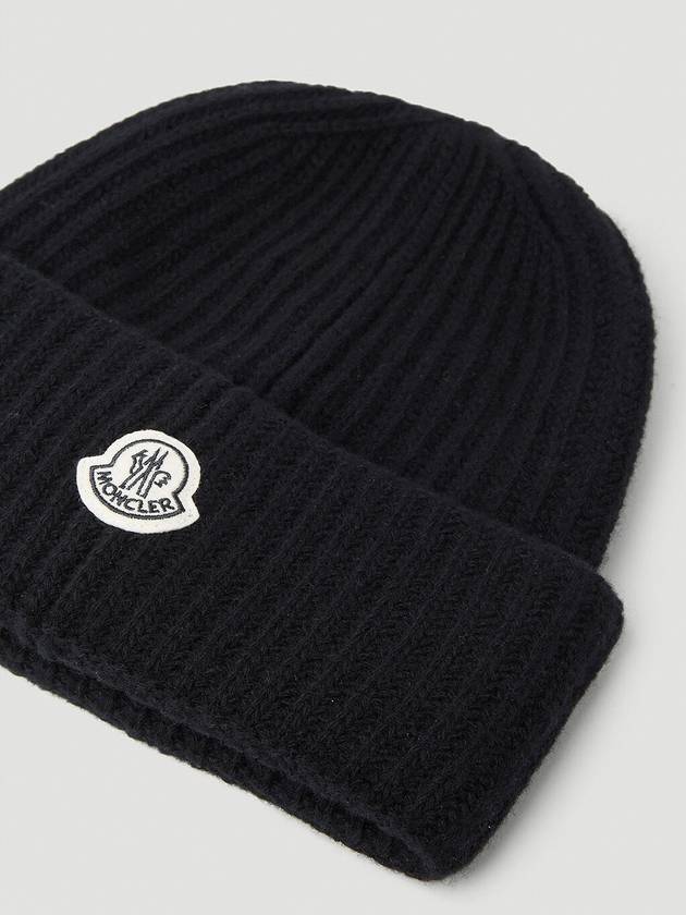 Fragment patch wool beanie 3B00001 A9303 999 - MONCLER - BALAAN 5