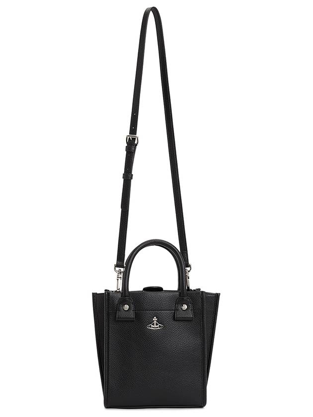 Orb Plaque Leather Tote Bag Black - VIVIENNE WESTWOOD - BALAAN 7