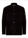 Cotton Corduroy 400 TC Over Long Sleeve Shirt  Black - STONE ISLAND - BALAAN 2