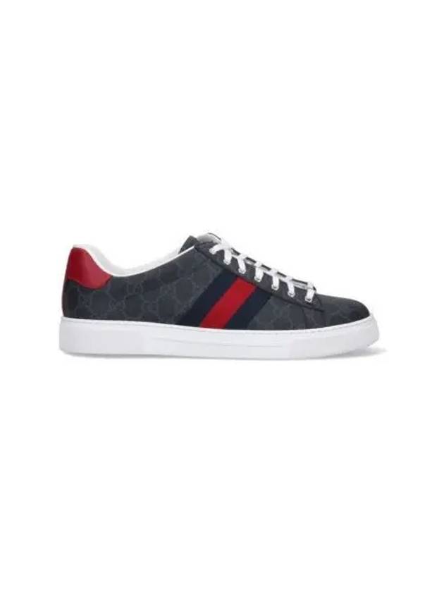 Ace Web GG Supreme Canvas Low Top Sneakers Black - GUCCI - BALAAN 2