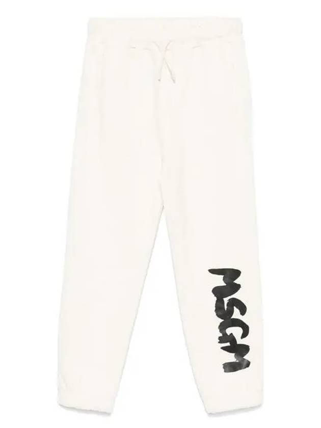 Kids Sketch Logo Track Pants Ivory - MSGM - BALAAN 1