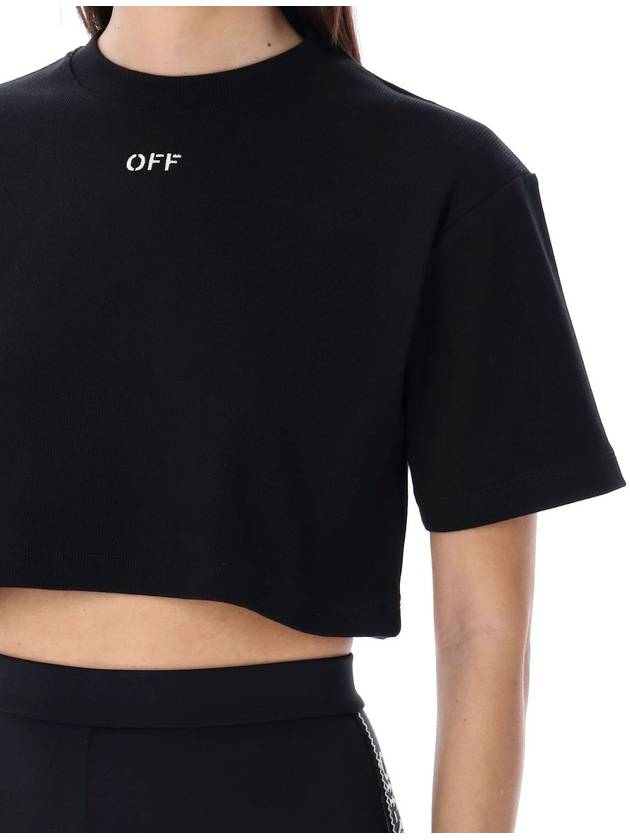 Off stamp rib cropped tee - OFF WHITE - BALAAN 3