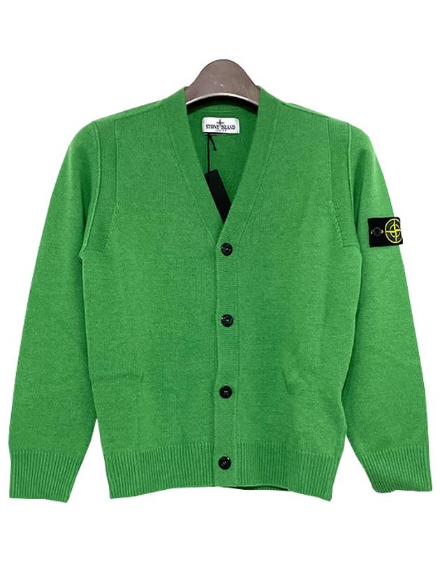 Kids Waffen Patch V Neck Cardigan 10 12 Green 7916501Z1 V0050 - STONE ISLAND - BALAAN 2