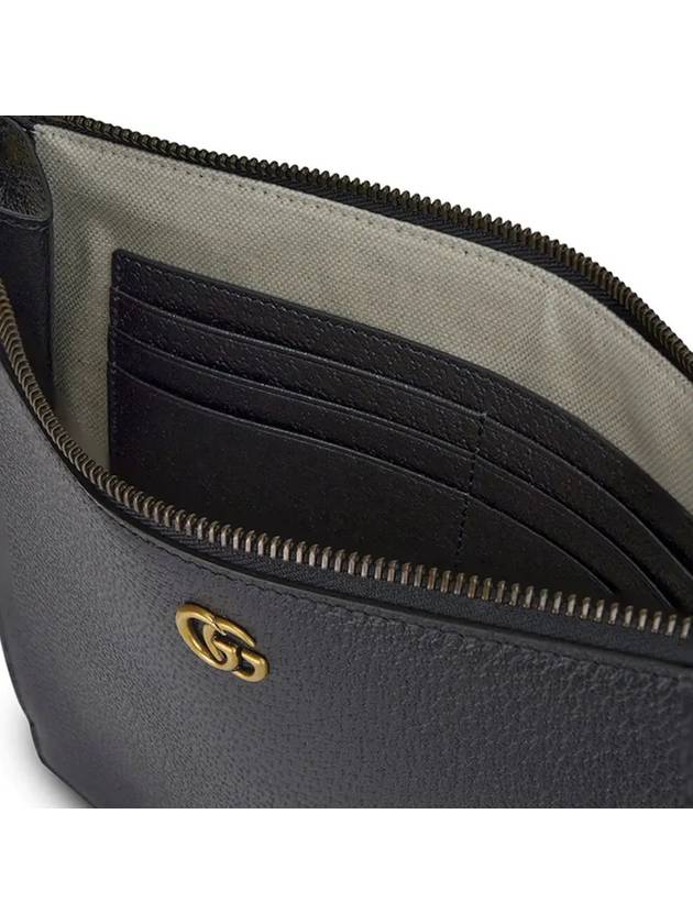 GG Marmont leather strap clutch bag black - GUCCI - BALAAN 5