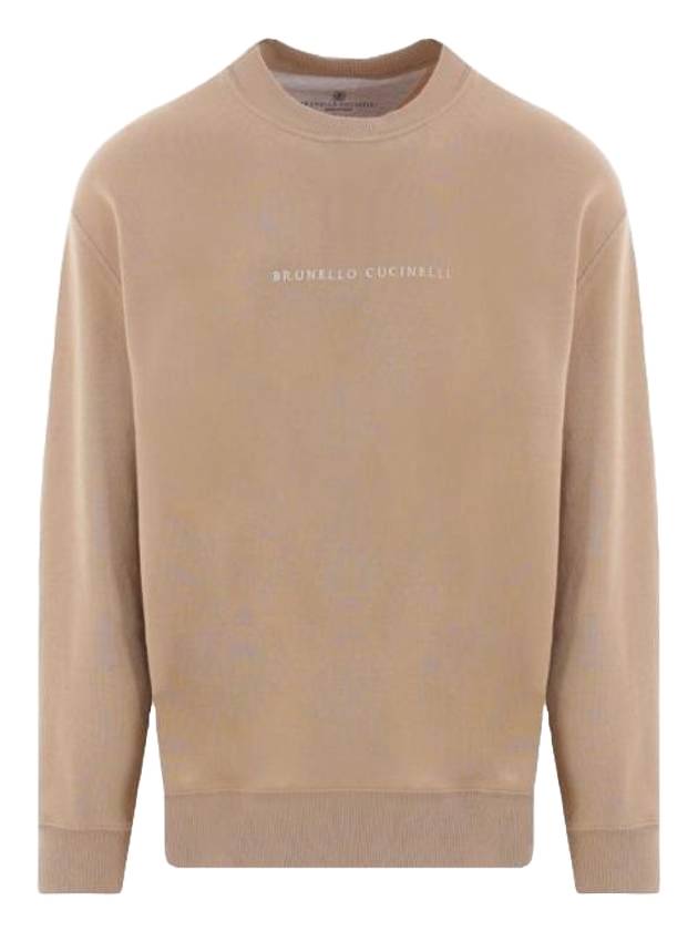 Embroidered Logo Sweatshirt Beige - BRUNELLO CUCINELLI - BALAAN 1