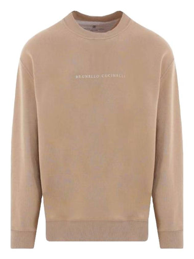 Embroidered Logo Sweatshirt Beige - BRUNELLO CUCINELLI - BALAAN 1