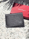 Double Gancini Leather Card Wallet Black - SALVATORE FERRAGAMO - BALAAN 9