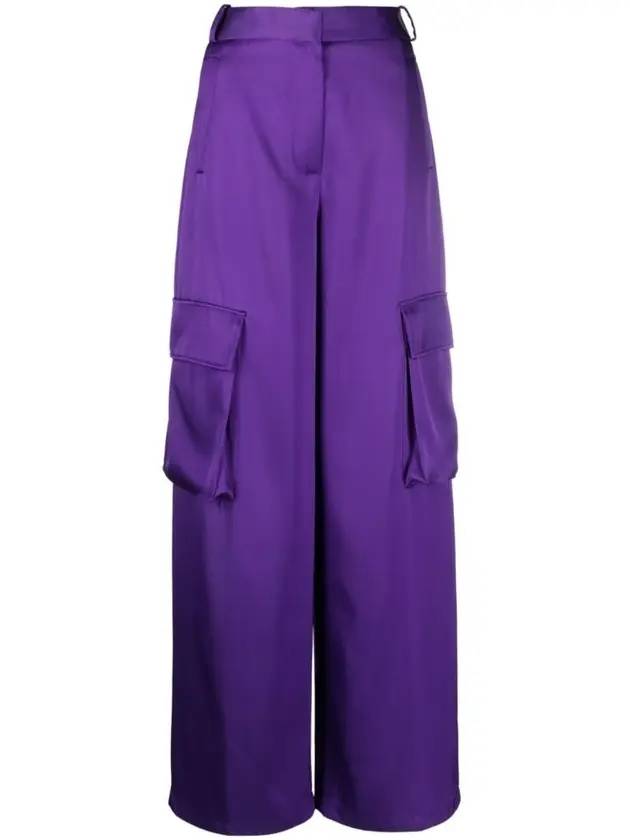 Women's Cargo Wide Pants Violet - VERSACE - BALAAN 1