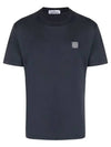 Men's Logo Short Sleeve T-Shirt Navy - STONE ISLAND - BALAAN 2