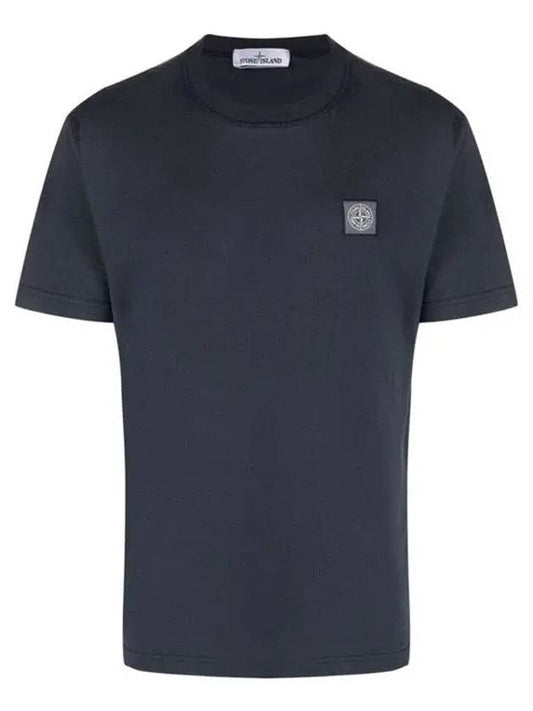 Men's Logo Short Sleeve T-Shirt Navy - STONE ISLAND - BALAAN 2