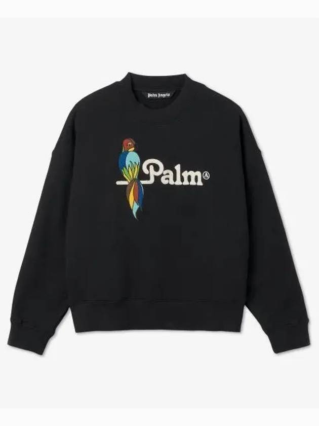 Parrot Cotton Sweatshirt Black - PALM ANGELS - BALAAN 2