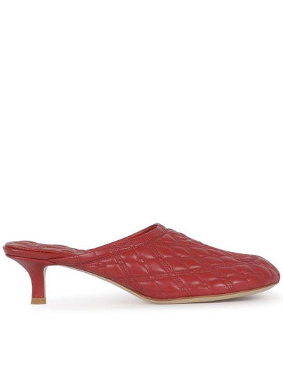 EKD Baby Kitten Heel Leather Mule Red - BURBERRY - BALAAN 2