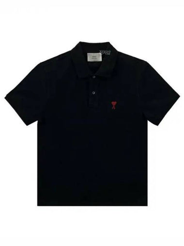 Small heart logo polo shirt black BFUP 34158070 270472 1045906 - AMI - BALAAN 1