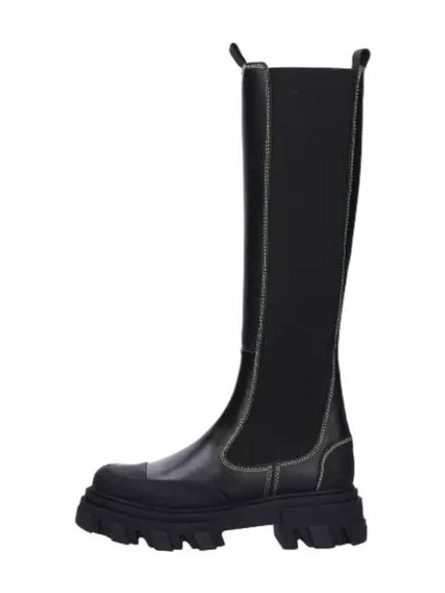 contrast stitch knee high boots black - GANNI - BALAAN 1