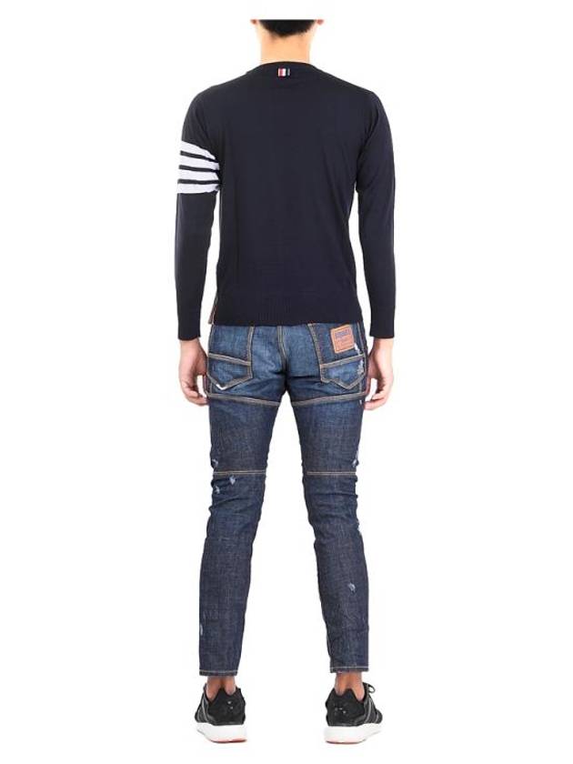 4 Bar Stripe Classic Wool Knit Top Navy - THOM BROWNE - BALAAN 4