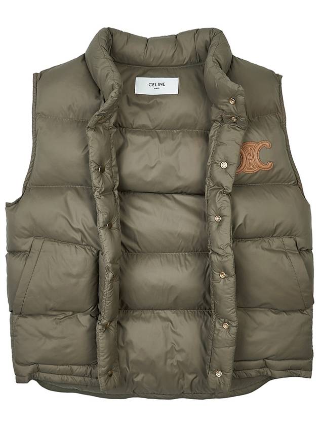 Triomphe Patch Quilt Nylon Vest Kaki - CELINE - BALAAN 9