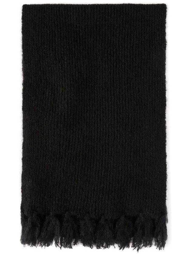 Fringe Knit Scarf Black - MSGM - BALAAN 1