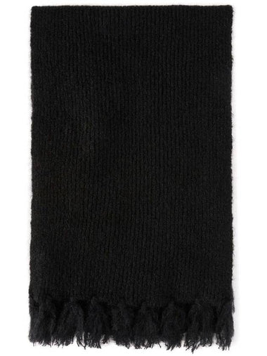 Fringe Knit Scarf Black - MSGM - BALAAN 1