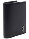 Men's Tiny Monogram Logo Half Wallet Black - SAINT LAURENT - BALAAN 4