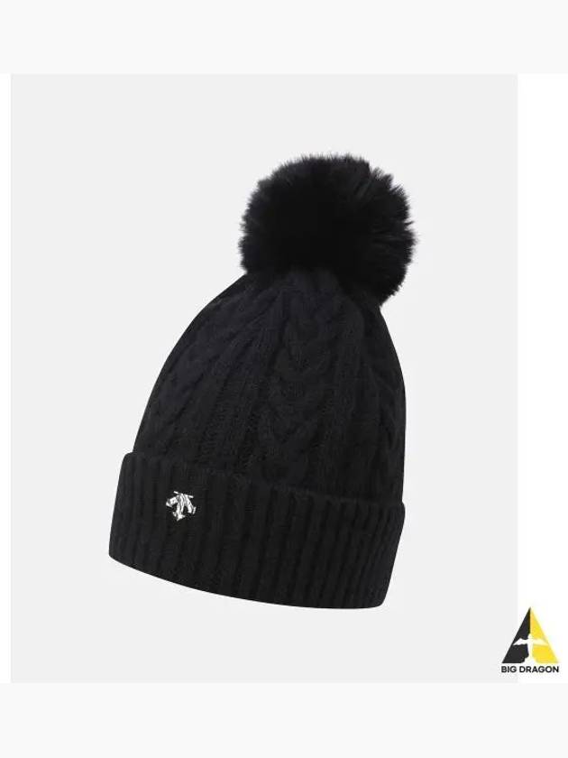 Women s Detachable Pom Beanie Black SP422UKCO1 - DESCENTE - BALAAN 1