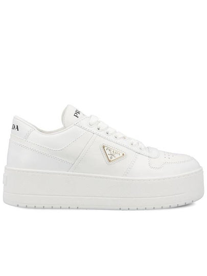 Downtown Bold Leather Low Top Sneakers White - PRADA - BALAAN 2