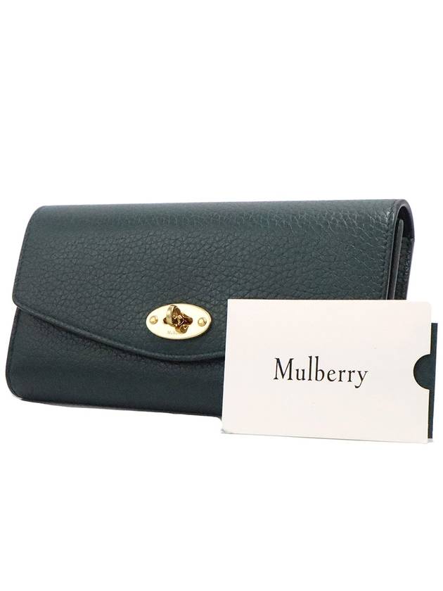 Women s Mulberry RL6538 Green Heavy Grain Leather Gold Dali Long Wallet gt Gangbuk used luxury goods - MULBERRY - BALAAN 3