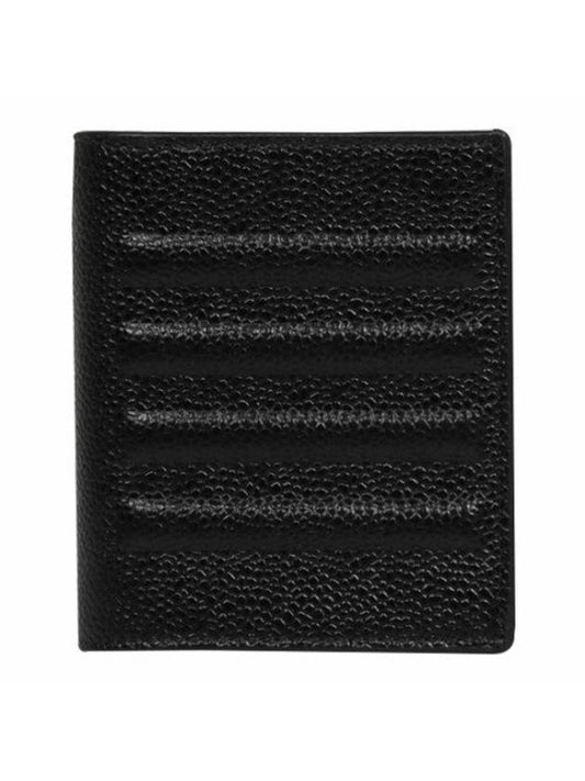 Debossed Pebble Card Holder Black - THOM BROWNE - BALAAN.