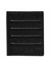 Debossed Pebble Card Wallet Black - THOM BROWNE - BALAAN 1