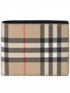 E Canvas Vintage Check Half Wallet Beige - BURBERRY - BALAAN 3