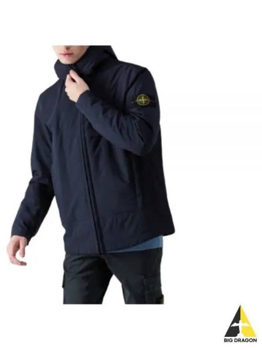 Men's Soft Shell Pure Insulation Technology Primaloft Hooded Jacket Navy - STONE ISLAND - BALAAN 2