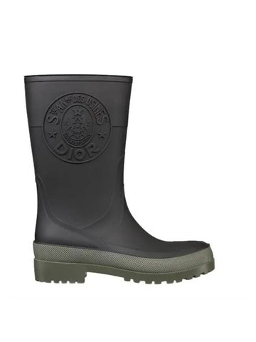 Diorunion Two-Tone Rubber Rain Boot Black - DIOR - BALAAN 1