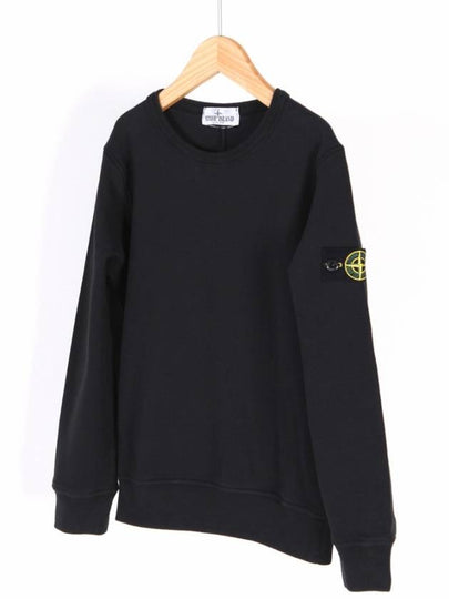 Kids Wappen Patch Organic Cotton Fleece Sweatshirt Black - STONE ISLAND - BALAAN 2