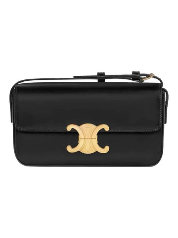 Claude Shiny Calfskin Shoulder Bag Black - CELINE - BALAAN 1