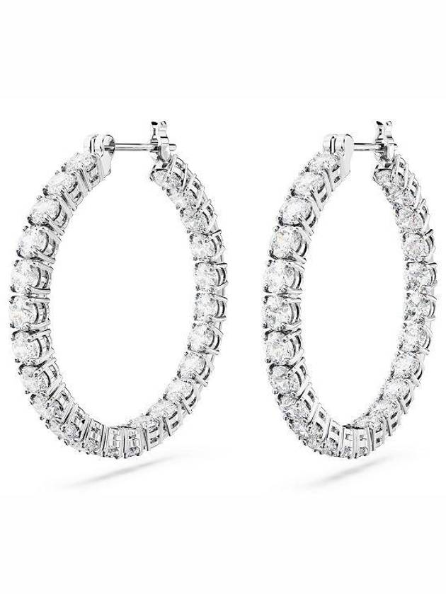 Matrix Hoop Earrings Silver - SWAROVSKI - BALAAN 3