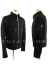 Zip Detail Wool Zip-Up Jacket Black - DOLCE&GABBANA - BALAAN 3