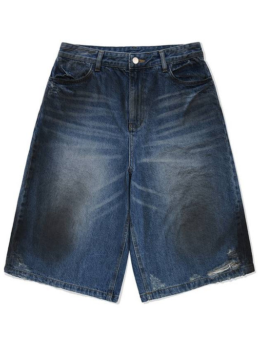 Dirty Denim Shorts denim shorts - PHOS333 - BALAAN 1