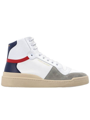 Leather Suede High Top Sneakers - SAINT LAURENT - BALAAN 1