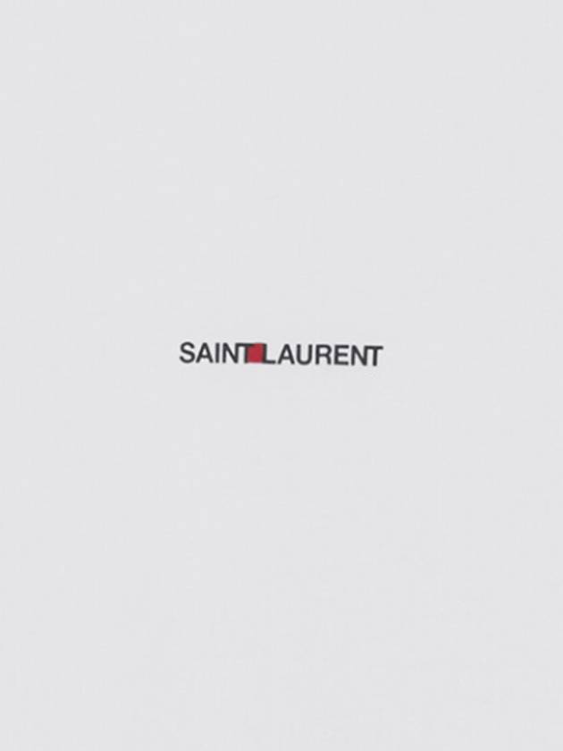 Rive Gauche Short Sleeve T-Shirt White - SAINT LAURENT - BALAAN 3