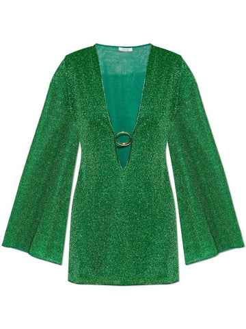 Oseree Dress With Glitter Finish, Women's, Green - OSEREE - BALAAN 1