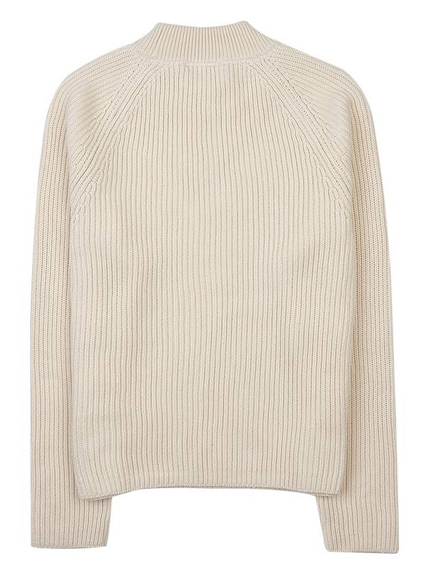 Logo Patch Basic Knit Top Ivory - AMI - BALAAN 3