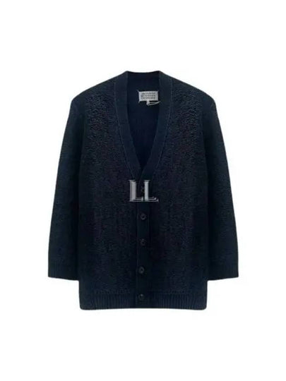 Textured V Neck Cardigan Navy - MAISON MARGIELA - BALAAN 2