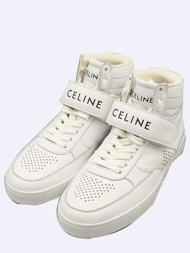 Celine 345013338C 01OP White Color Leather CT 03 High Top Velcro Women s Sneakers 36 - CELINE - BALAAN 5