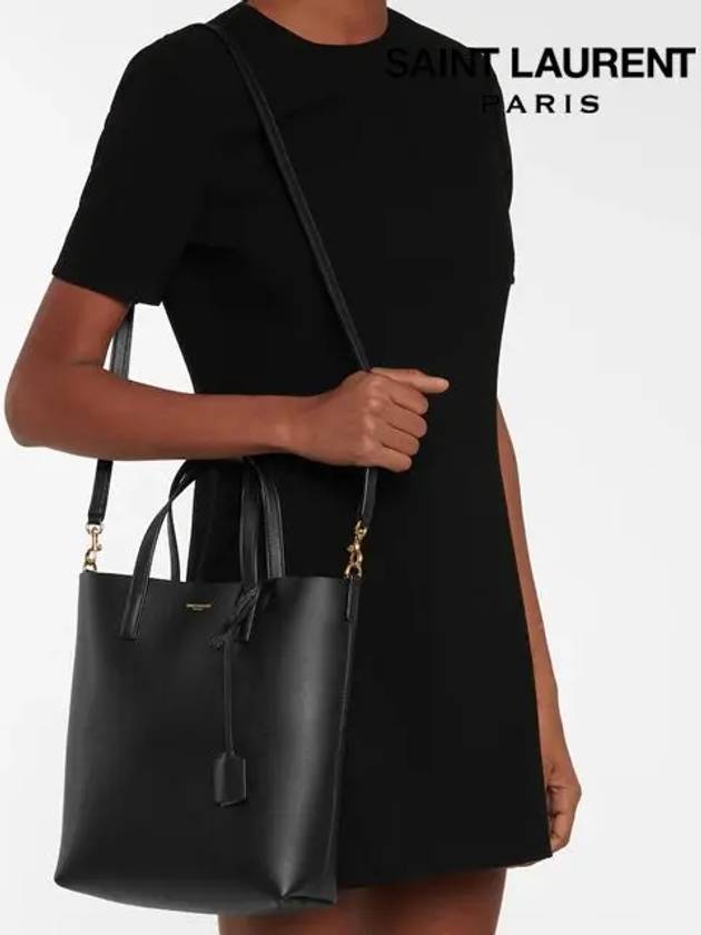 Shopping Toy Supple Leather Tote Bag Black - SAINT LAURENT - BALAAN 8