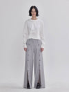 front open button detail pants gray - LIE - BALAAN 2