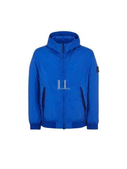 Men's Garment Dyed Crinkle Reps Recycled Nylon Primaloft TC Hooded Jacket Ultramarine Blue - STONE ISLAND - BALAAN 2