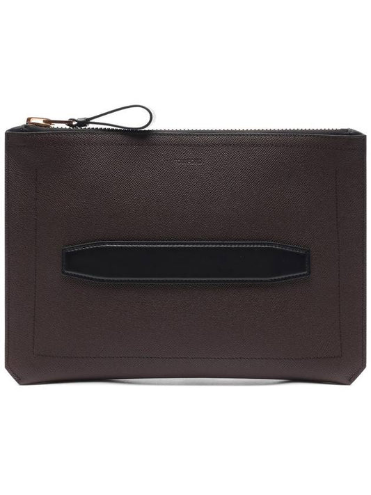 Men's Berkeley Leather Clutch Bag Brown - TOM FORD - BALAAN 2