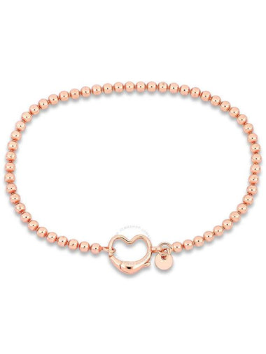 Amour Bead Link Bracelet in Pink Plated Sterling Silver with Heart Clasp - AMOUR - BALAAN 1