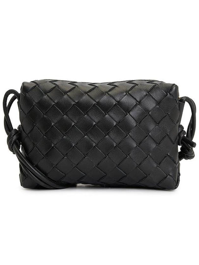 Intrecciato Loop Small Leather Cross Bag Black - BOTTEGA VENETA - BALAAN 2